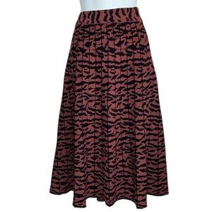 FORCAST Australia skirt women's 10, Rust / Black Print A-Line Ribbed Knit. EUC